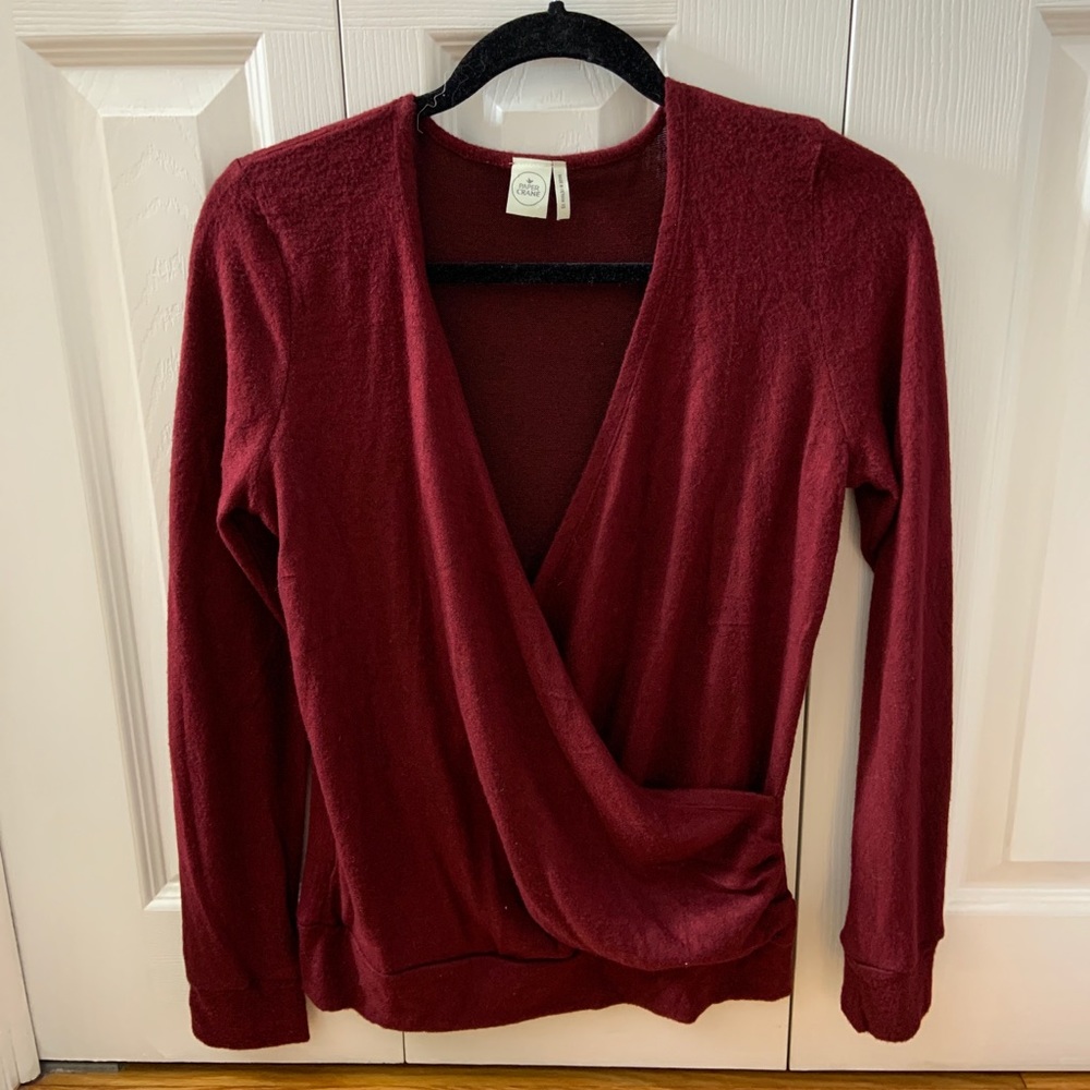 Red Burgundy Wrap Sweater